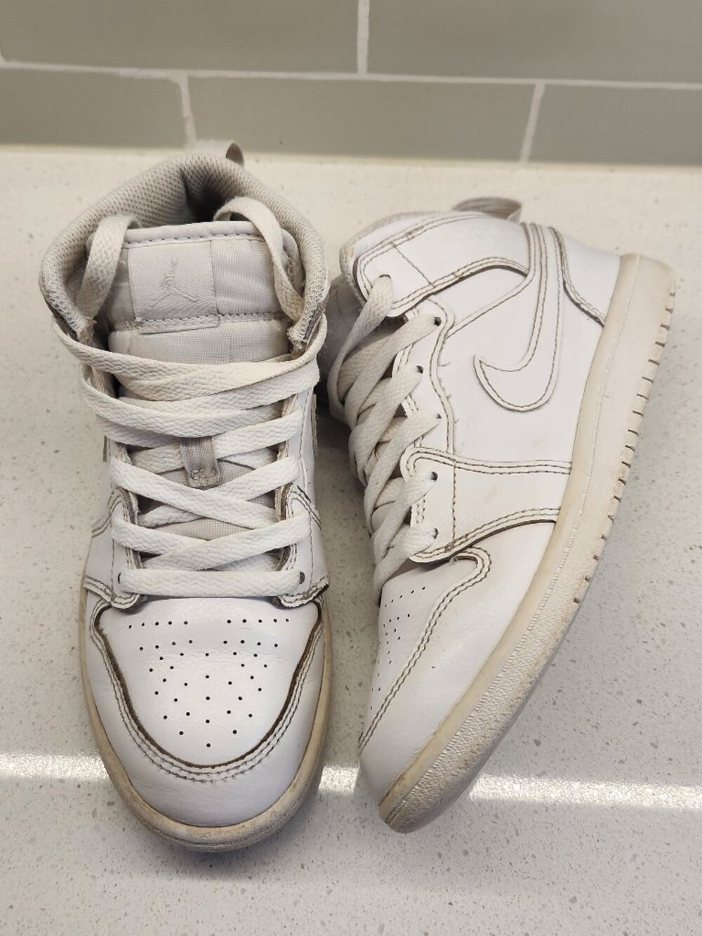 Nike Air Jordan 1 Mid PS Triple White //1.5Y
